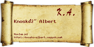 Knoskó Albert névjegykártya